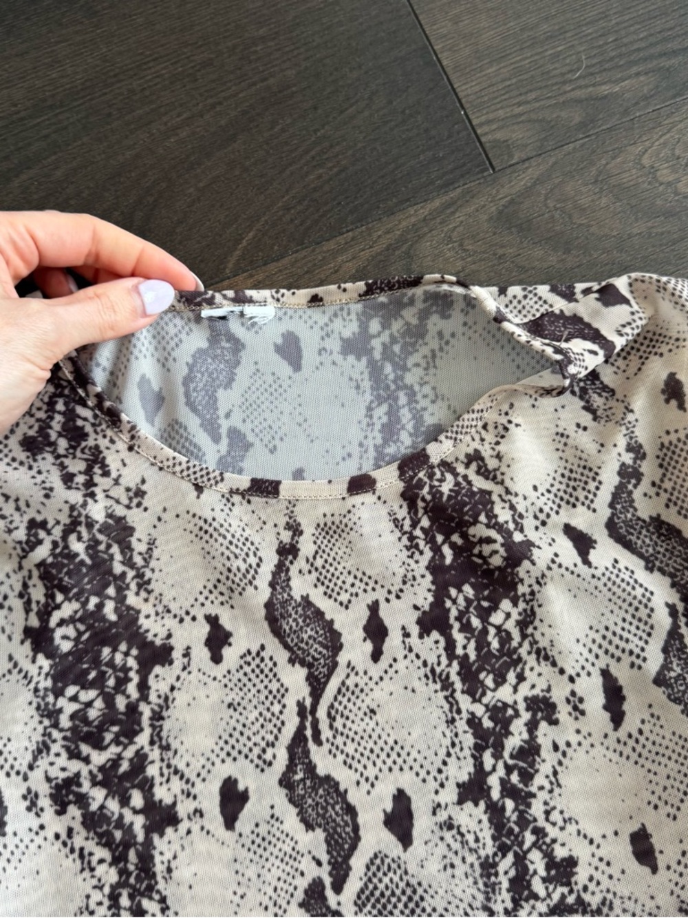 REFORMATION Snakeskin Mesh Top M - Picture 2 of 2